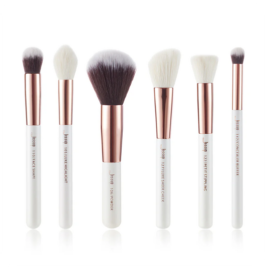 Pearl White/Rose Gold 6pc Professional Makeup Brush Set