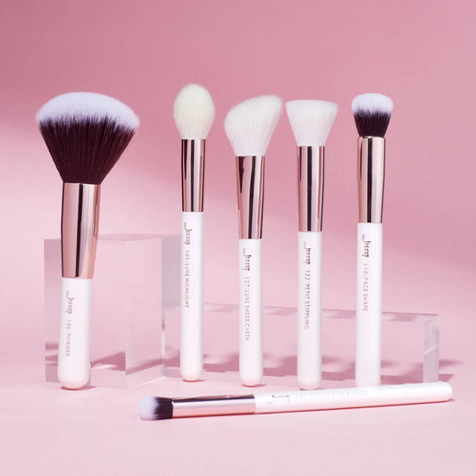 Pearl White/Rose Gold 6pc Professional Makeup Brush Set