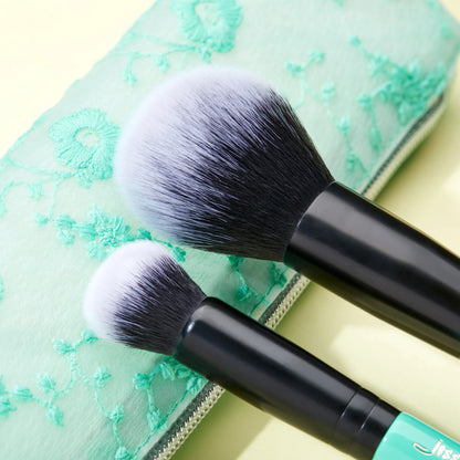 Turquoise 9PCS Essential Makeup Brush Kit with Storage Bag