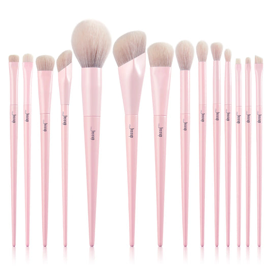 Crystal Pink Makeup Brushes Set Premium Vegan